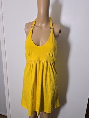 Bright Yellow Halter Sundress - Small